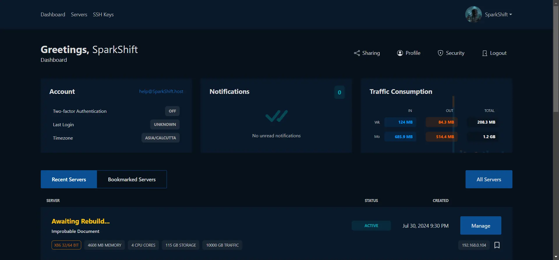 Centralized dashboard for all of your VPS.